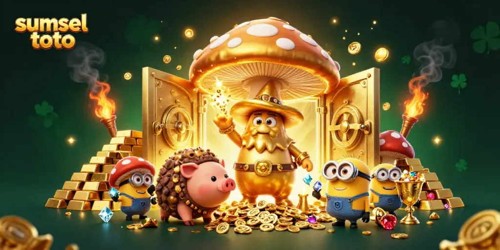 Engage in thrilling sumsel toto gaming with vibrant fantasy characters amidst wealth and treasure.