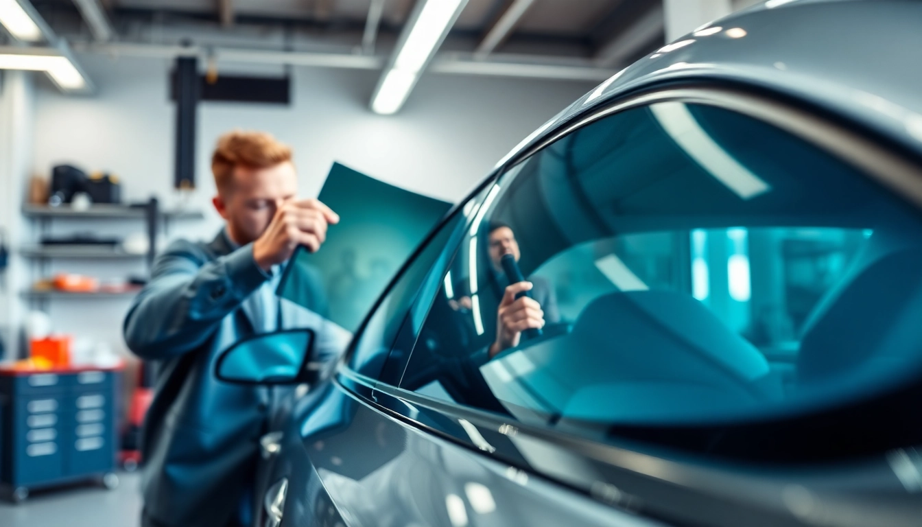 Enhancing vehicle privacy and style with window tint Chattanooga during a professional installation.