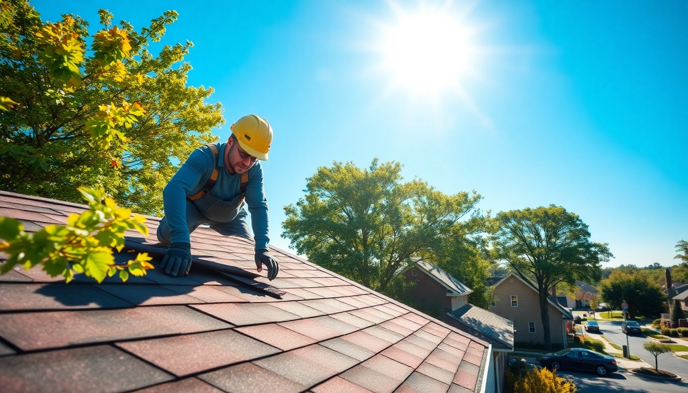 Roofing technician working on a home in South Jersey, showcasing quality craftsmanship.