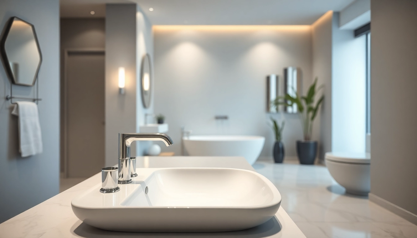 Effiziente sanitärlösungen von sonni sanitär im modernen Badezimmerdesign.