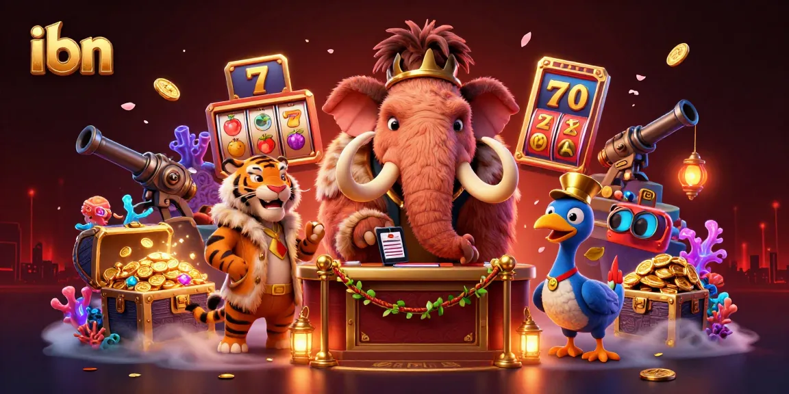 Engage with ibn at a vibrant casino scene featuring unique characters and dynamic game elements.