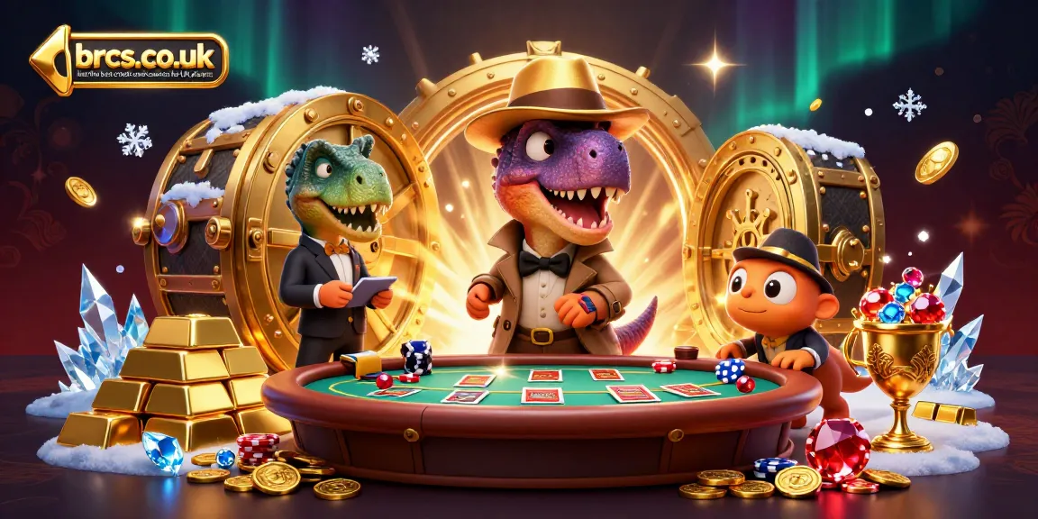 brcs.co.uk lists the best credit card casinos for UK players by featuring a 3D velociraptor at a casino table