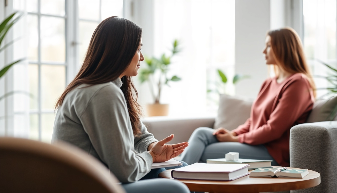 Counselling Services with a professional therapist in a comforting office setting offering support.