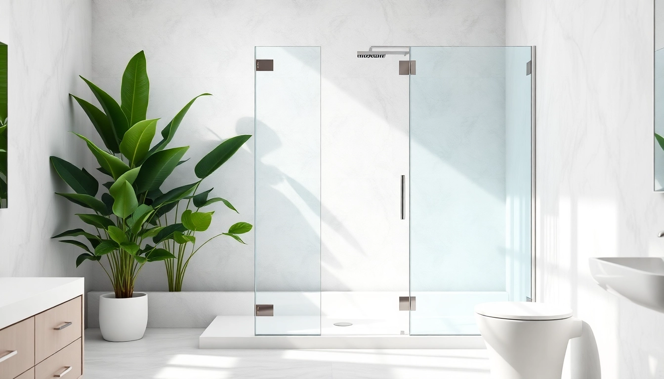 Corner shower screen frameless showcased in a modern bathroom with elegant design features.