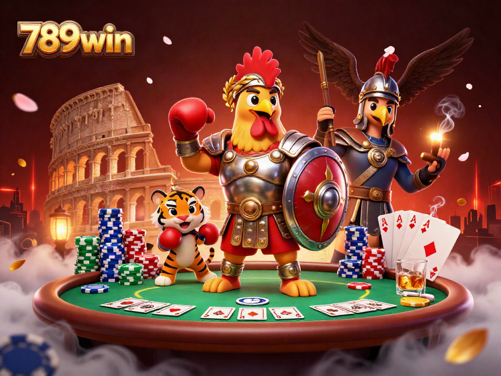 Join the action with 789win in an exciting poker arena featuring vibrant 3D characters.