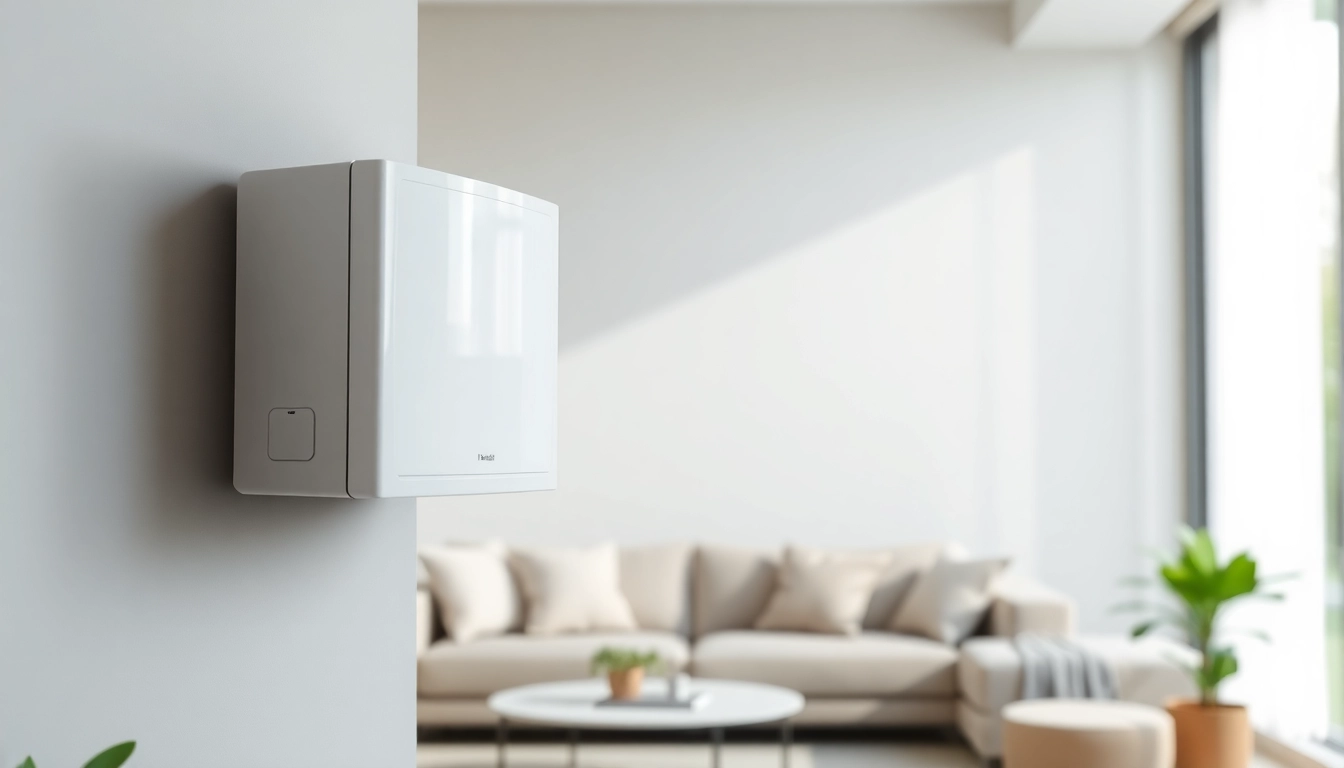 Showcasing a mini split AC unit in a modern living room for an efficient cooling solution.