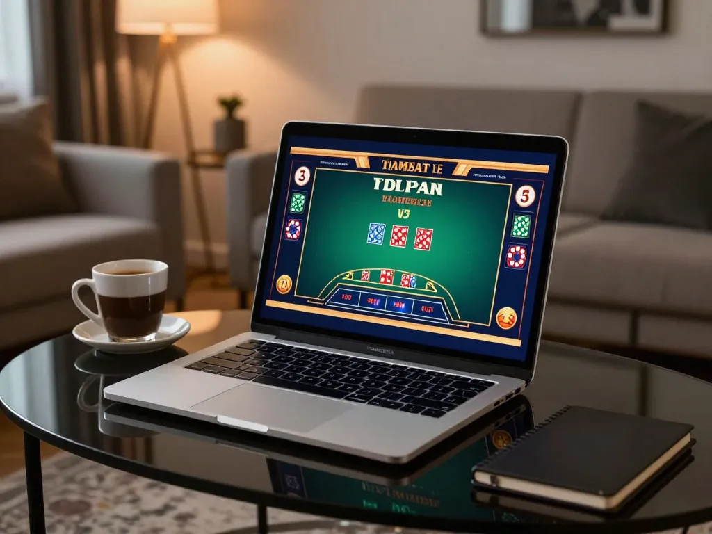 Engaging scene of online gaming experience at https://c168ii.com/ with live dealer blackjack and cozy home setup.
