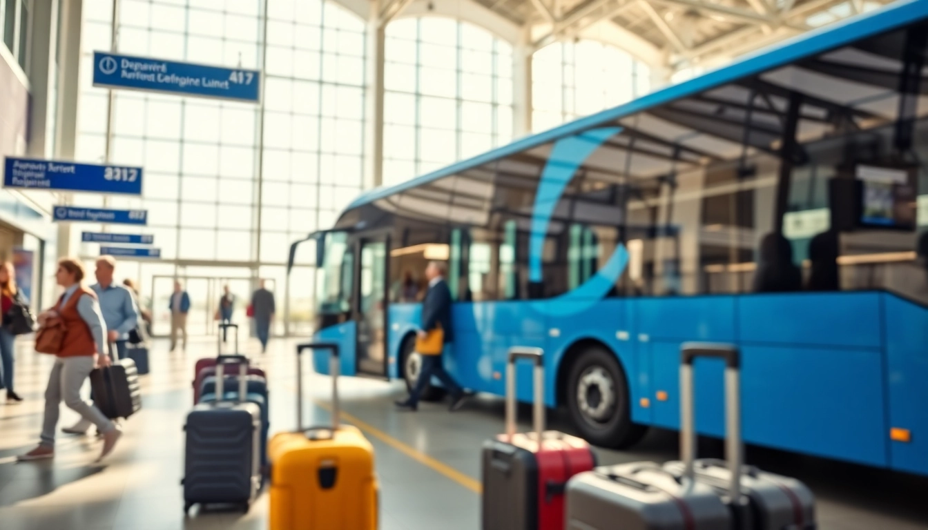 Travelers navigating the busy Luton airport terminal with vehicles and luggage.