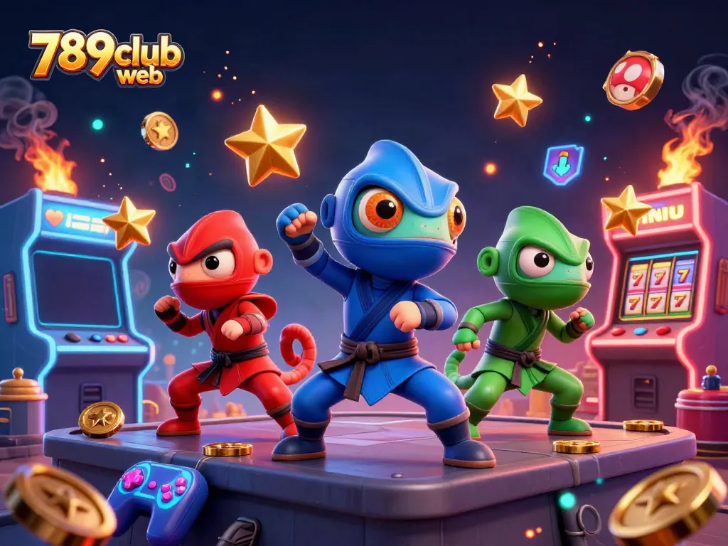 Experience exciting gameplay at 789club web with vibrant 3D characters and casino elements.
