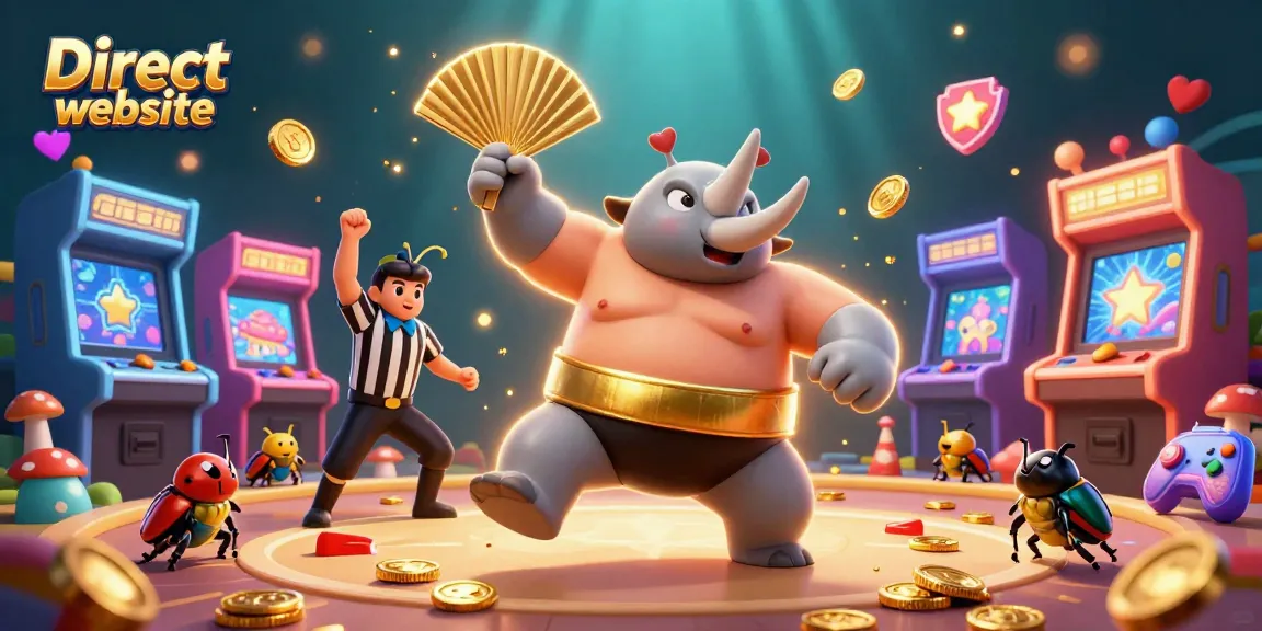 Experience the fun of Direct website gaming with our colorful casino-themed 3D illustration.