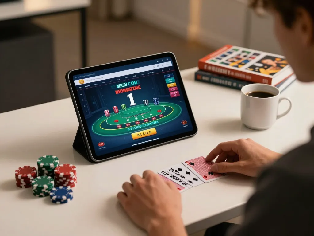 Engaging gameplay on MB88 COM showcasing live blackjack dealer, promoting strategic gaming