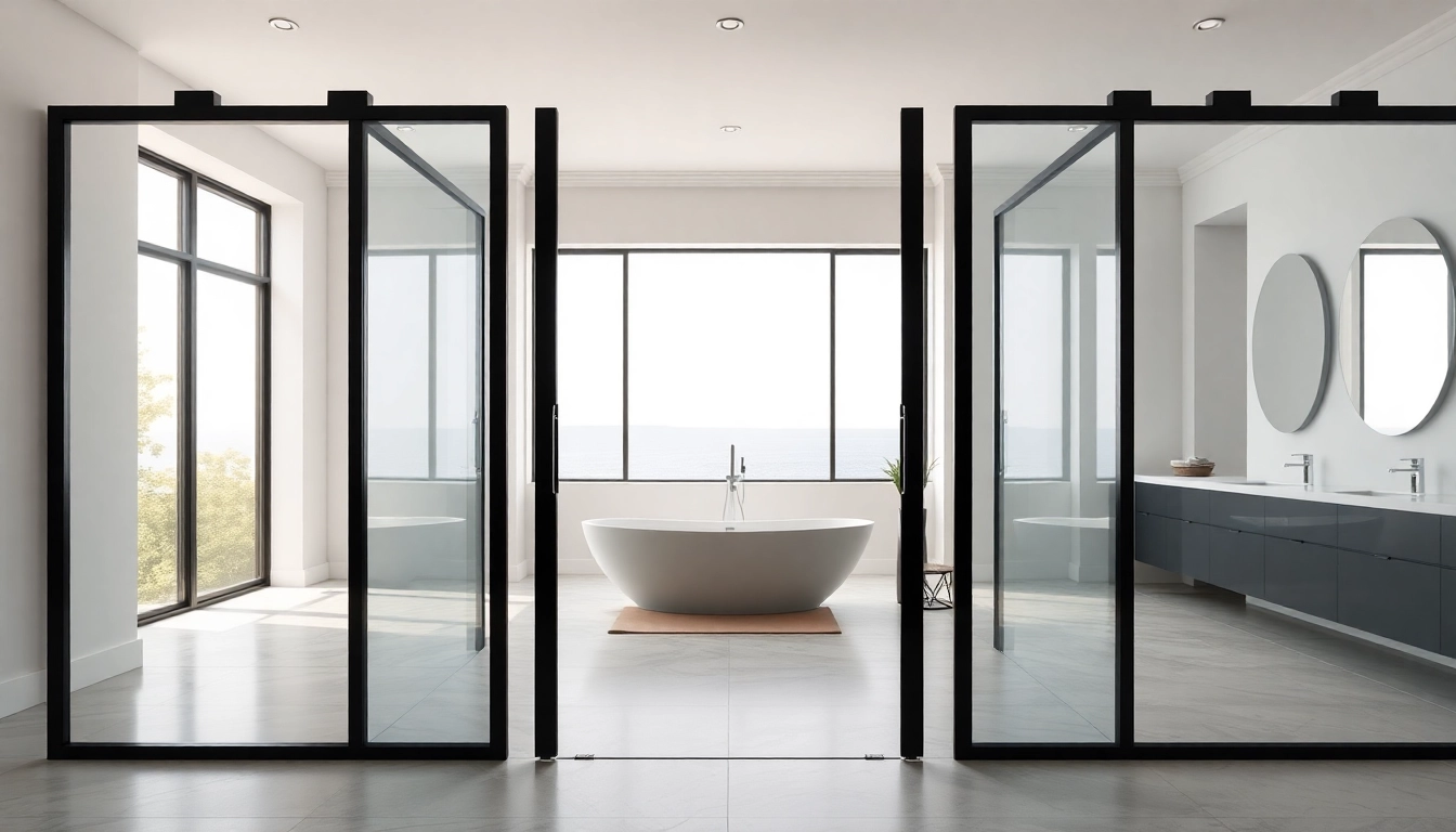 Explore stunning black frame shower doors in a modern bathroom, enhancing elegance and style.