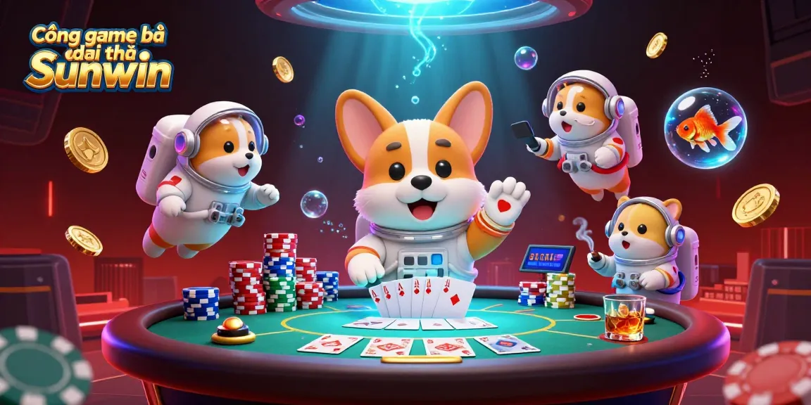 Experience thrilling moments at Cổng game bài đổi thưởng Sunwin with vibrant 3D casino action and playful characters.