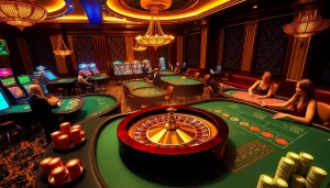 Experience thrilling gaming action at dom88.us.com with vibrant casino tables and winning players.