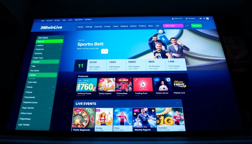 Engaging website interface of 98winwin.live showcasing sports betting and casino games.