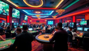 Experience the vibrant gaming atmosphere of tk88win.live with engaged players at an online casino.