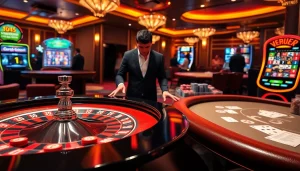 Experience the excitement of Trang chủ WW88 through engaging casino visuals featuring roulette, slots, and poker.