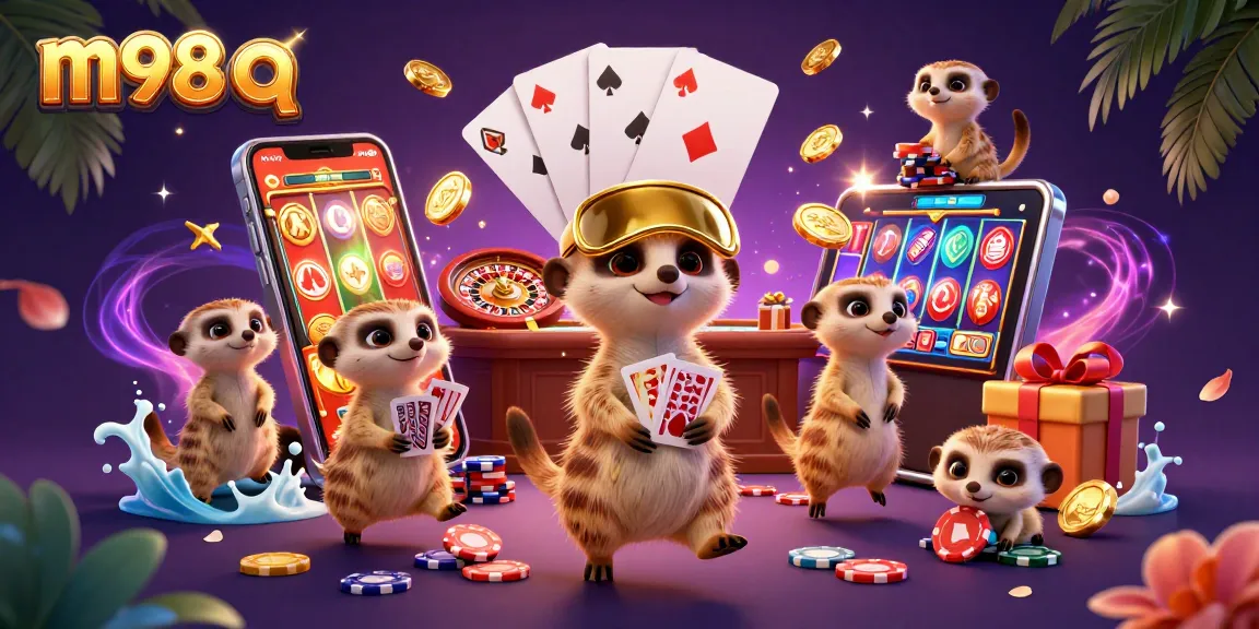 Experience the vibrant atmosphere of m98 q with lively meerkats managing a colorful casino.